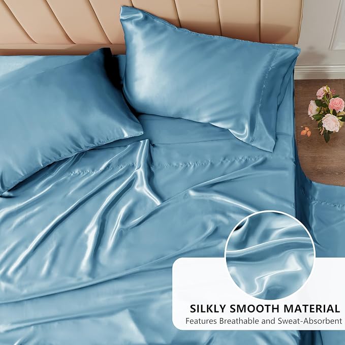 CozyLux Satin Sheets King Size Sheet Set - Image 3