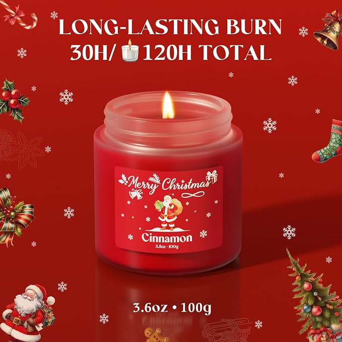 NORVENCE Christmas Candles, Scented Candle Gift Set of 4, Holiday Candles - Image 3