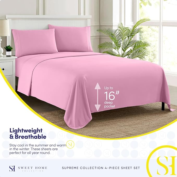 Twin Sheets - Breathable Luxury Sheets - 1800 Supreme Collection Extra Soft - Image 3