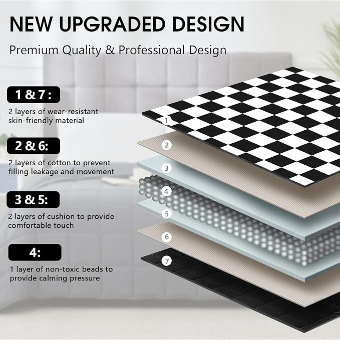 Black Checkered Weighted Blanket - Image 5