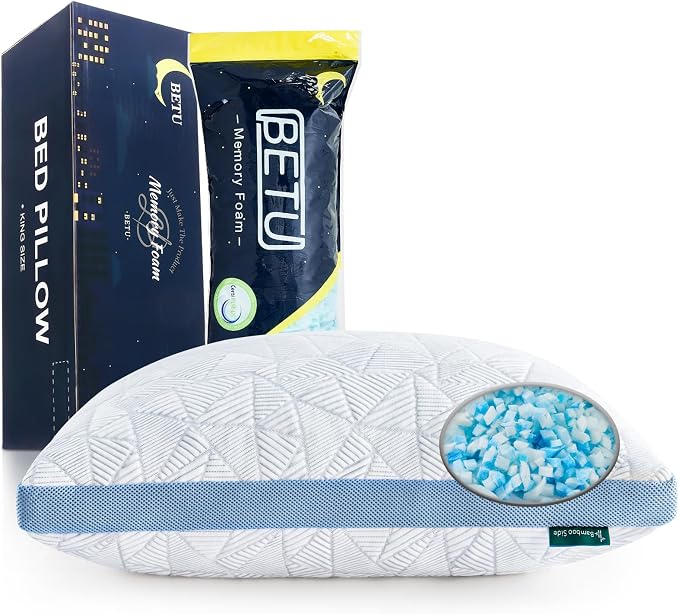 BETU Cooling Pillow Queen Size, Shredded Memory Foam Cool Pillow - Image 8