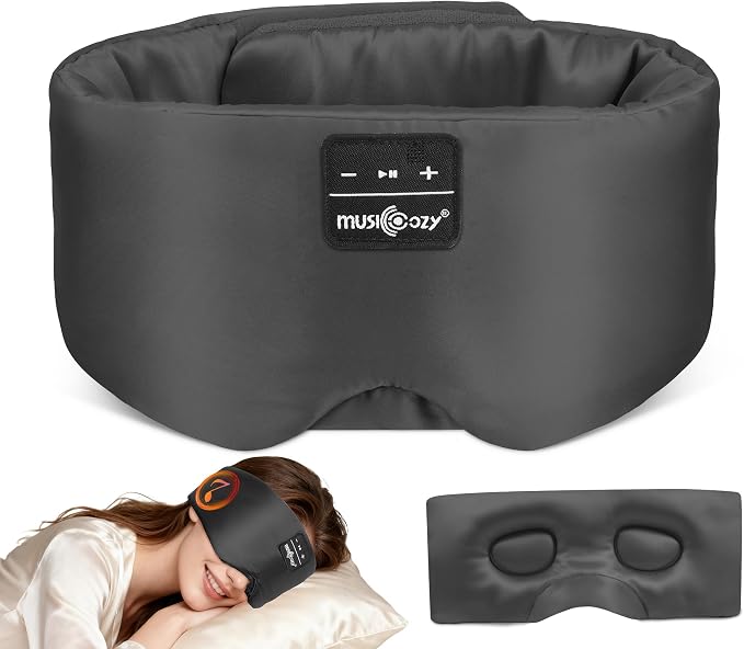 MUSICOZY 3D Silk Bluetooth Sleep Mask Headphones, Mulberry Silk Eye Mask by MUSICOZY