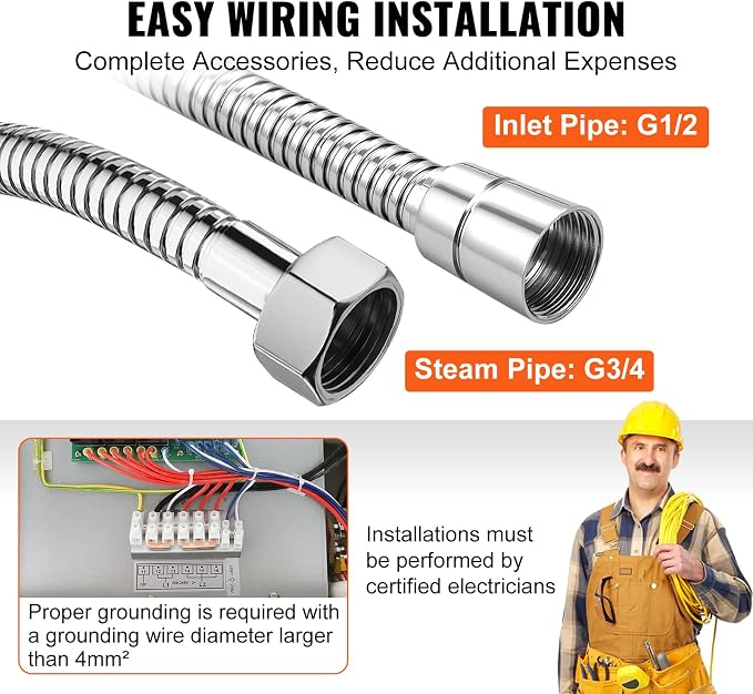 VEVOR Steam Shower Generator, 12 kW, Segmented Heating System - Image 5