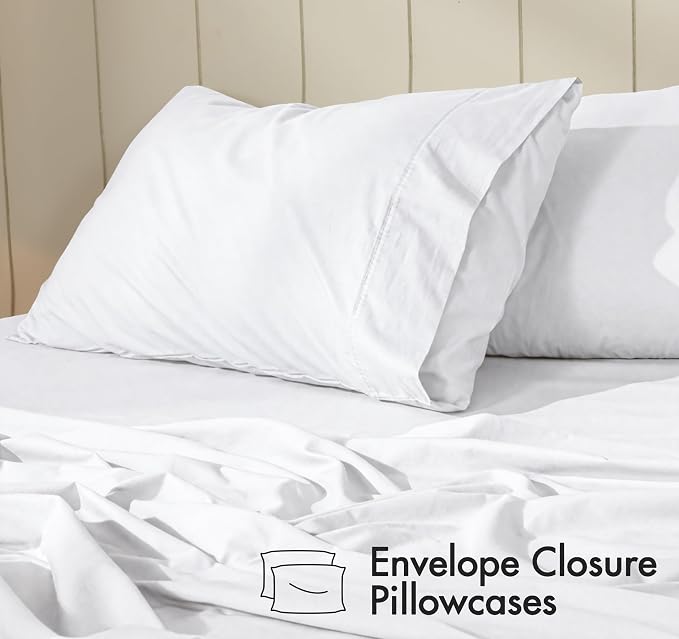 RUVANTI 100% Cotton Sheets – Split King Size Percale Bedding, Cooling & - Image 5