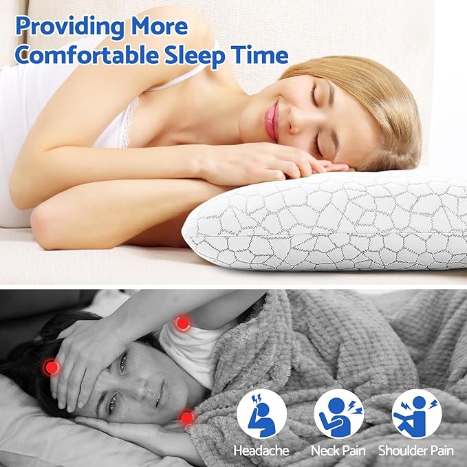 CushZone Memory Foam Pillows for Sleeping, Bed Pillow - Image 6