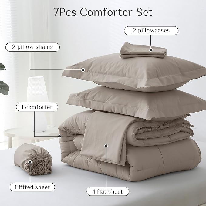 JOLLYVOGUE California King Comforter Set, Ultra-Soft Bed in a Bag Cal King Size - Image 5