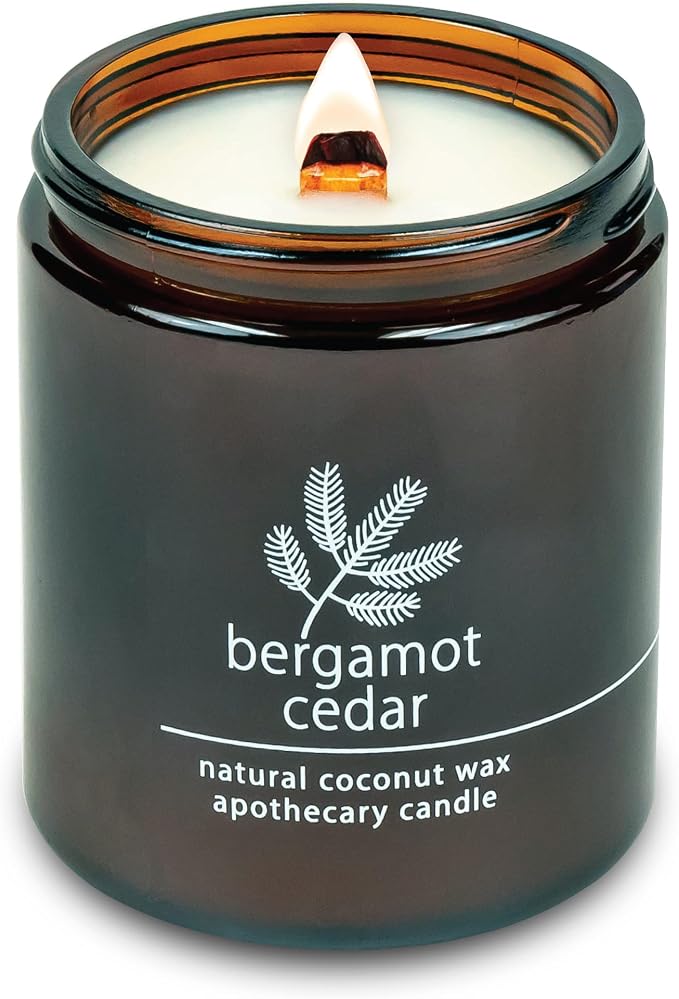 Hemlock Park Bergamot Cedar Apothecary Hand-Poured Scented Candle | Crackling by HemlockPark