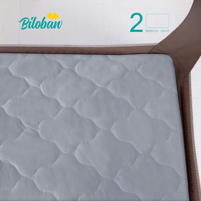 Pack and Play Sheets Mattress Pad Protector Fitted Waterproof Playard Mattress - Image 5