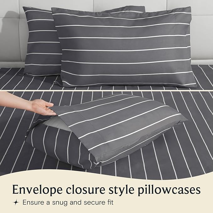 LuxClub 4 PC King Size Sheet Set, Breathable Luxury Bed Sheets, Deep Pockets - Image 4