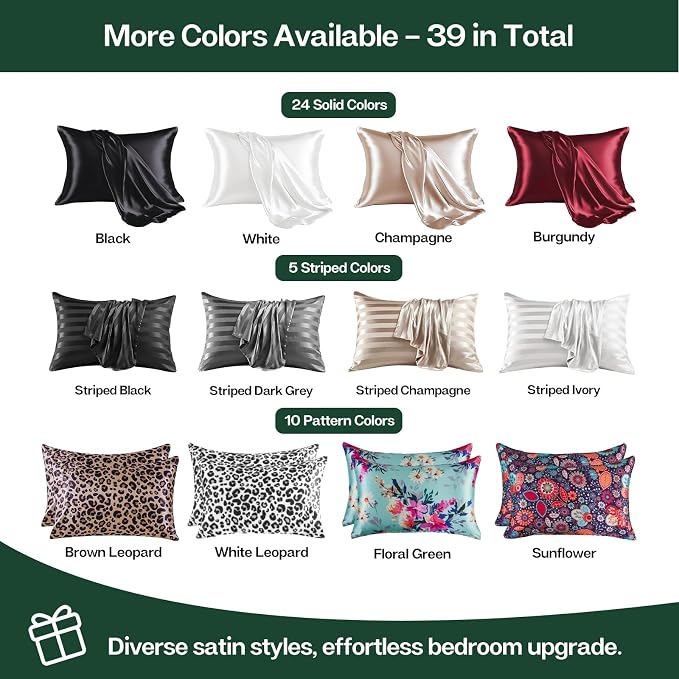 MR&HM Satin Pillowcase for Hair and Skin, Silk Satin Pillowcase 2 Pack - Image 7