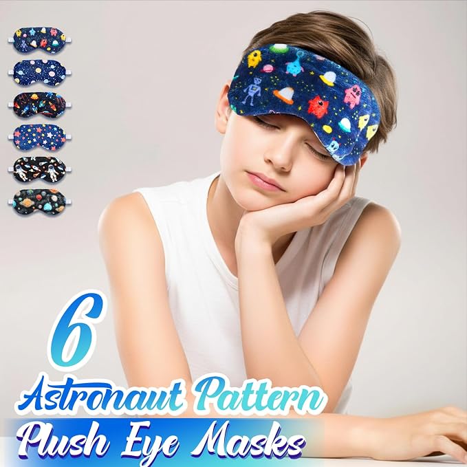 Cuffbow 6 Pack Plush Sleep Mask Set, Cute Plush Eye Masks - Image 4