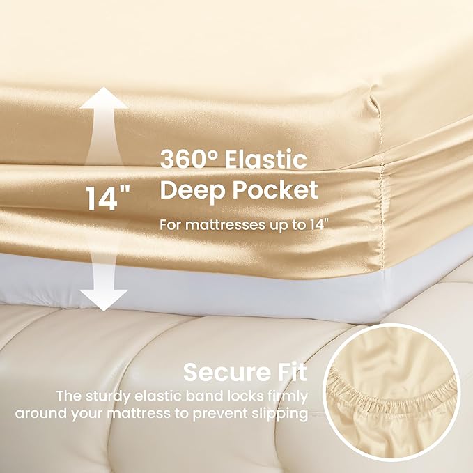 Love's cabin Twin Satin Sheets Sets - Image 4