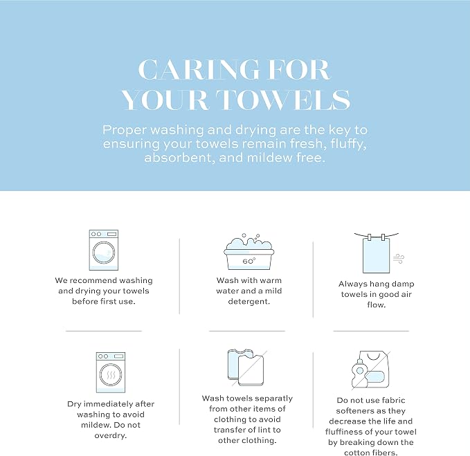 White Classic Luxury Light Blue Hand Towels - Image 9