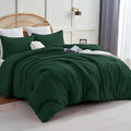 CozyLux Dark Emerald Green Queen Comforter Set, 3 Pieces Solid Breathable by CozyLux