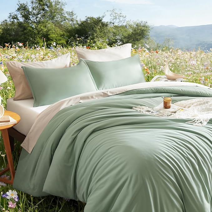 Litanika Comforter Full Size Set Sage Green, 3 Pieces Lightweight Bed Set by Litanika