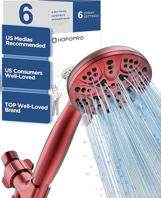 6-Mode High Pressure Handheld Shower Head Set, Consumer Reports Recommended by HOPOPRO