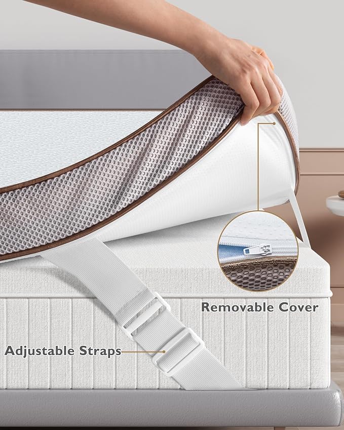 BedStory 3 Inch Gel Memory Foam Mattress Topper King - Image 5