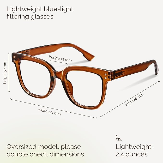 miyya Blue Light Glasses for Women & Men – Oversized UV & Blue Light Blocker - Image 3