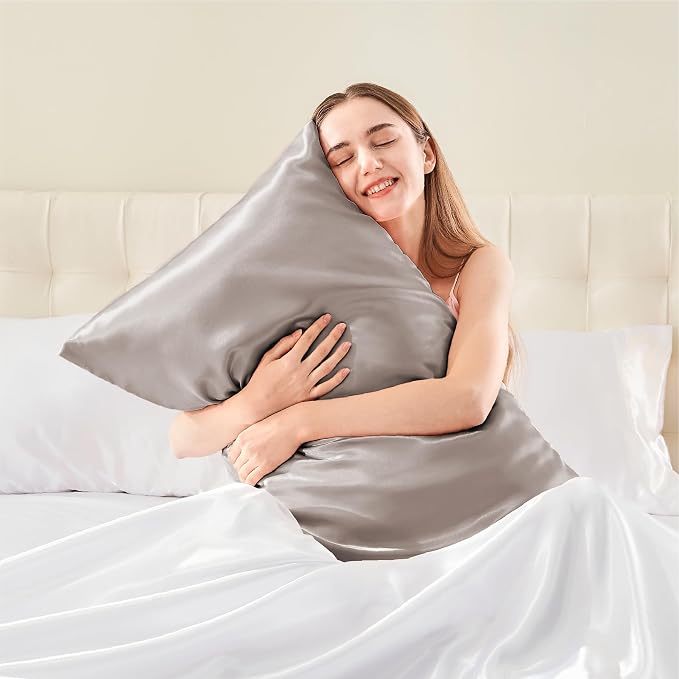 BEDELITE Satin Pillowcase with Zipper, Rose Taupe Pillow Cases Queen Size Set - Image 2