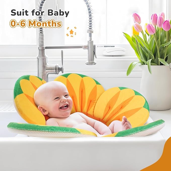 YooxArmor Baby Bath Pad for Infant Bathtub Sink, Non-Slip Flower Bathtub for - Image 5