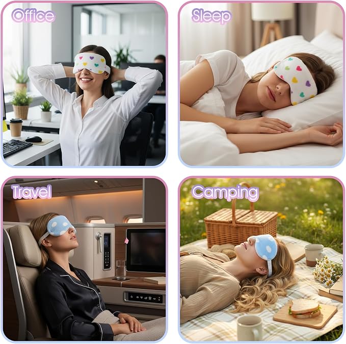2PCS Plush Sleeping Eye Mask, Soft Plush Eye Mask, Fuffy Eye Cover Comfortable - Image 5