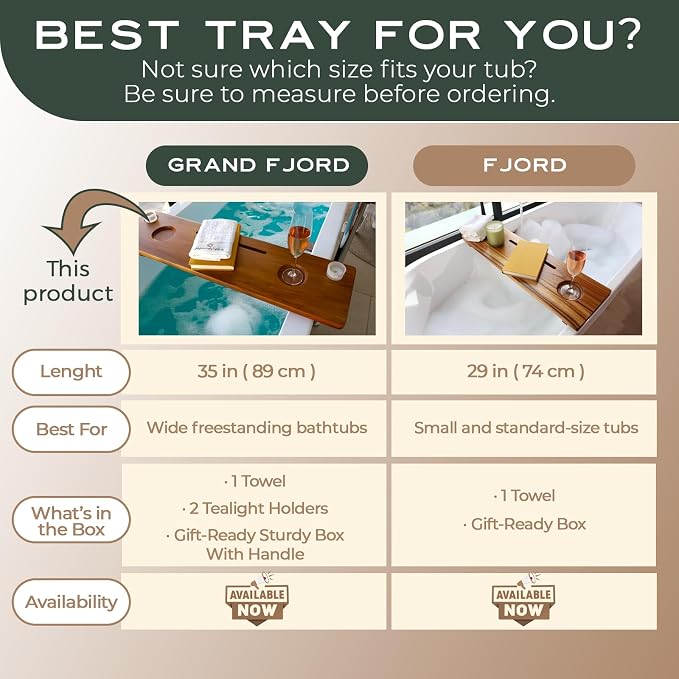 Teak Bathtub Tray for Tub 35” | Bath Tub Tray Wood for Large & Freestanding Tubs - Image 11