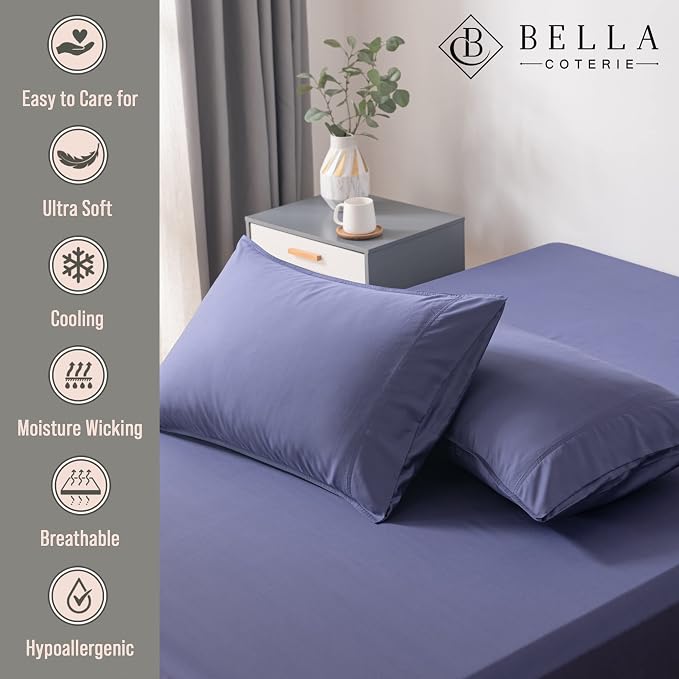 Bella Coterie | Luxury Bamboo Viscose Queen Size Pillowcase Set | 100% - Image 2
