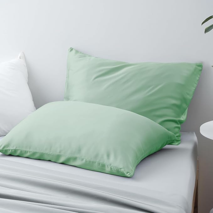 Bamboo Viscose Zippered Pillow Cases Queen Size Set of 2, 400 Thread Count - Image 6