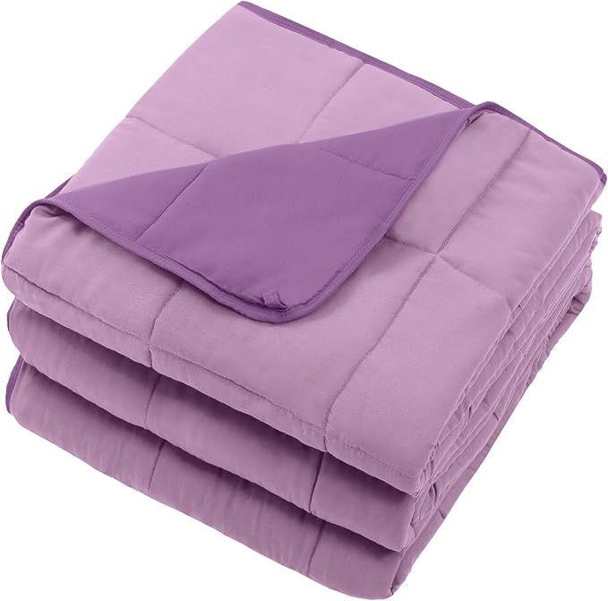 Purple Weighted Blanket for Adults 12lbs, Twin Full Size Cooling Heavy Throw - Image 7