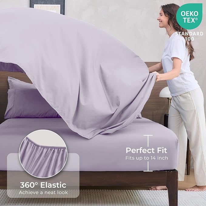HEVUMYI Light Purple California King Comforter Set - Image 5