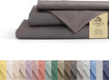 Linen Home 100% Cotton Percale Sheets Queen Size, Deep Pocket, 4 Pieces Set by LINENHOME