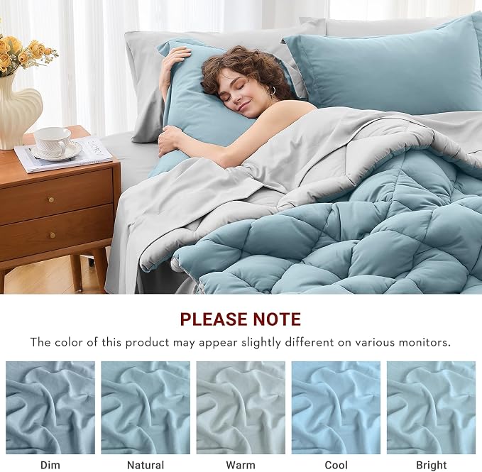 MUXHOMO 5 Pieces Twin XL Comforter Set, Reversible Bed in a Bag Twin XL Size - Image 4