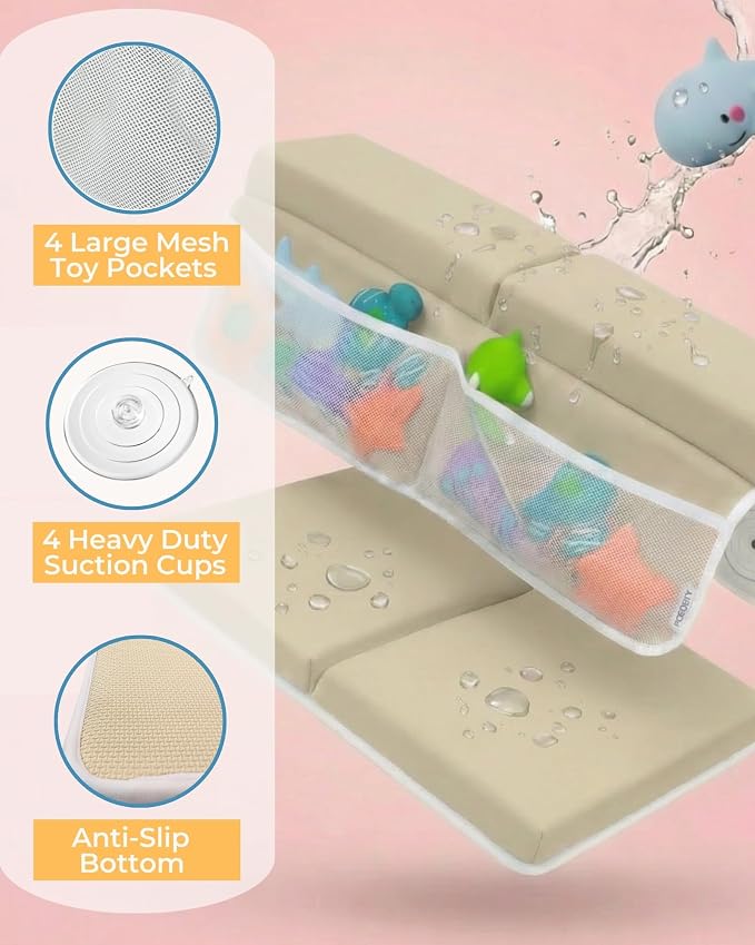 Comfortable Baby Bath Kneeler and Elbow Rest Pad Set – Thick Memory Foam Bath - Image 4