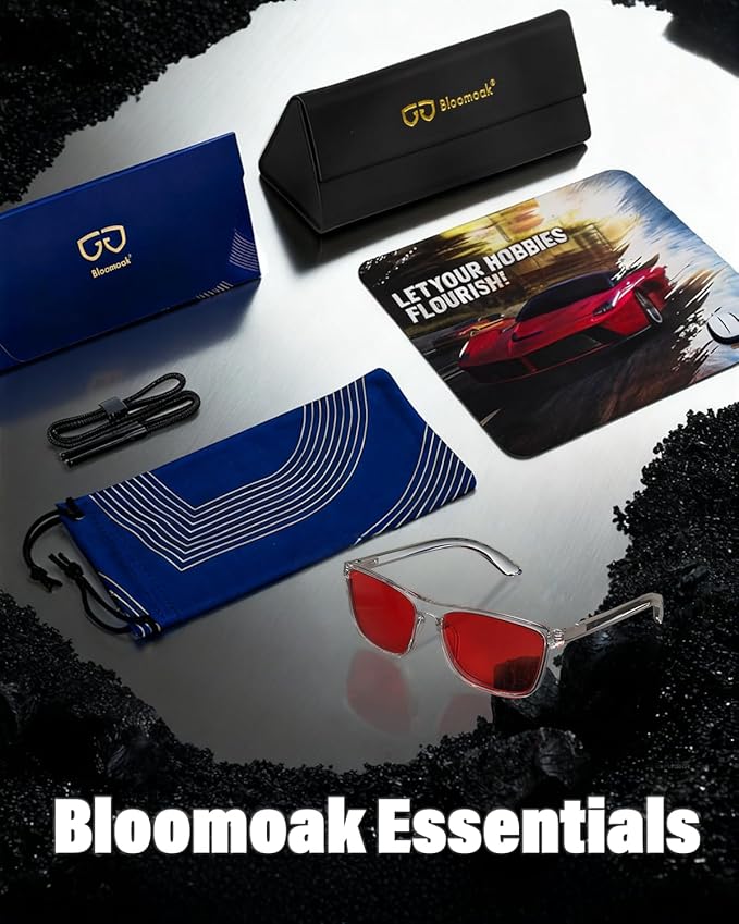 Bloomoak 100% Red Lens Blue Green Light Blocking Glasses- Dual AR Coatings - Image 7