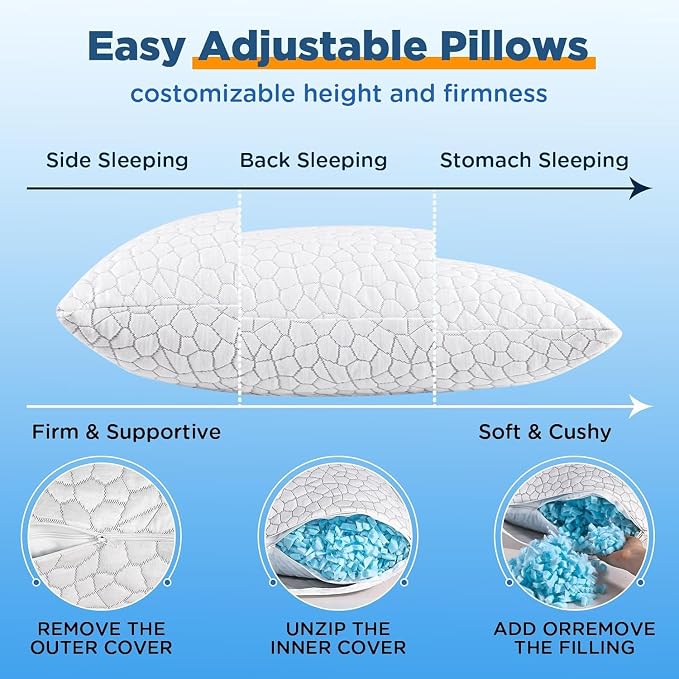 Side Sleeper Pillow for Adults, King Size Cooling Pillow for Neck and Shoulder - Image 7