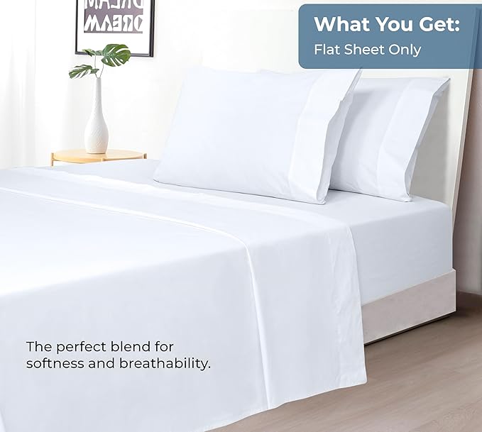 Royale Linens 100% Organic Cotton Twin Flat Sheet Only - Image 5