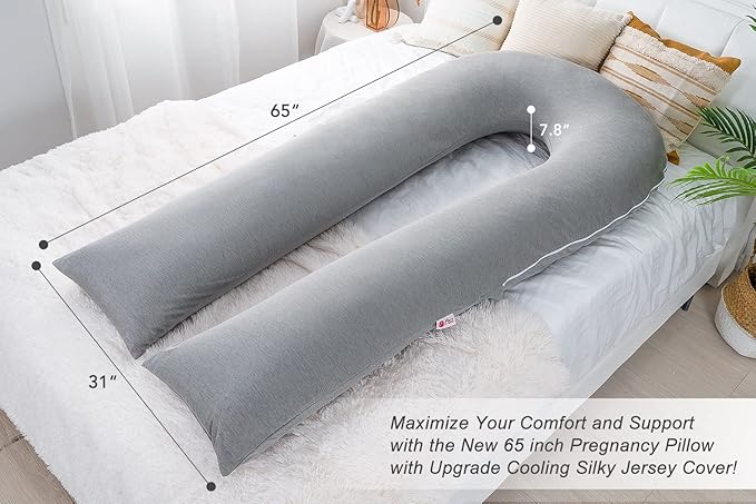 Meiz Pregnancy Pillow, Cooling Silky Pregnancy Pillows - Image 7