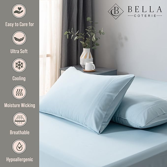 Bella Coterie | Luxury Bamboo Viscose Queen Size Pillowcase Set | 100% - Image 2