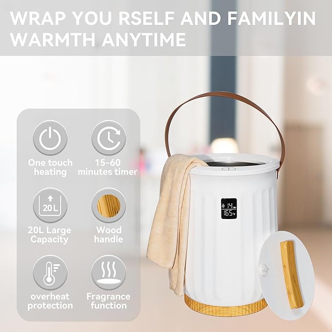 Large Towel Warmer for Bathroom, Luxury Heated Towel Warmer Bucket for SPA - Image 5