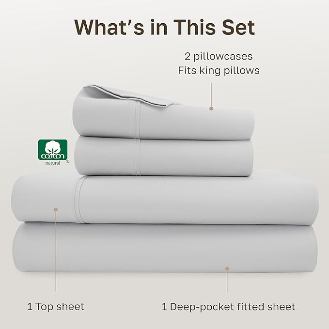 California Design Den Soft Cotton King Size Bed Sheets Set, 400 Thread Count - Image 4