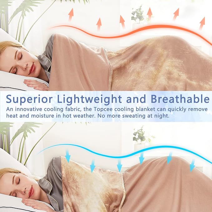 Topcee Cooling Blanket for Hot Sleepers, Absorbs Heat to Keep Body Cool for - Image 5