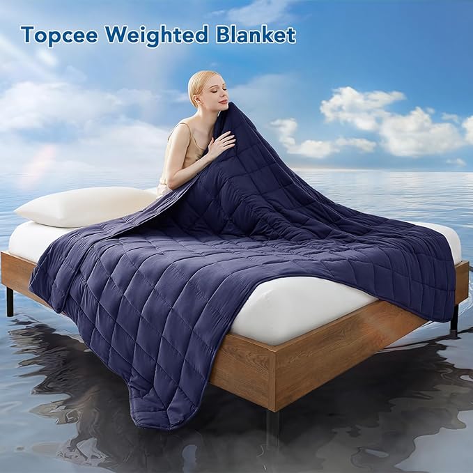 Topcee Weighted Blanket Soft Cooling Heavy Blanket Sleeping, Apply to 190-210 - Image 2