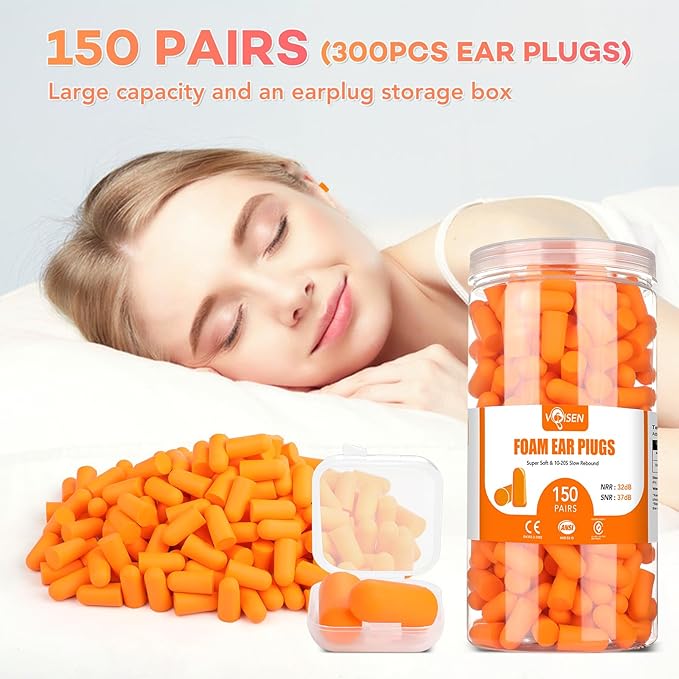 VOISEN 150 Pairs Foam Ear Plugs, Ear Plugs - Image 4