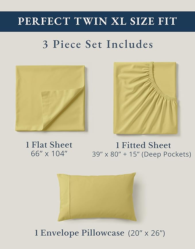 LANE LINEN Eco Friendly 100% Organic Cotton Fully Elasticized Twin XL Sheet Set - Image 4
