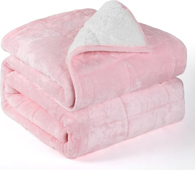 Alomidds Weighted Blanket Twin Size 20lbs 48x72 inches, Sherpa Weighted Blankets by Alomidds