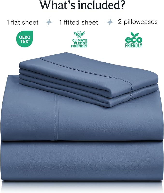 LuxClub 4 PC Full Sheet Set, Breathable Luxury Bed Sheets, Deep Pockets 18" - Image 2