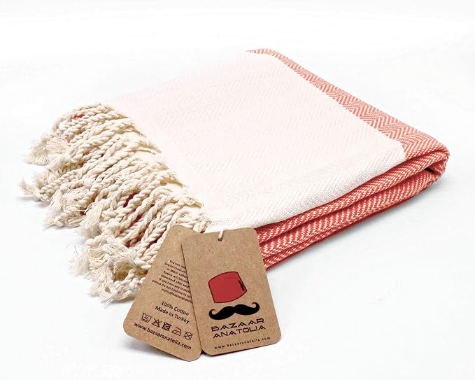 Bazaar Anatolia Turkish Beach Towel 100% Cotton Bath Towels 71x39 Quick Dry - Image 4