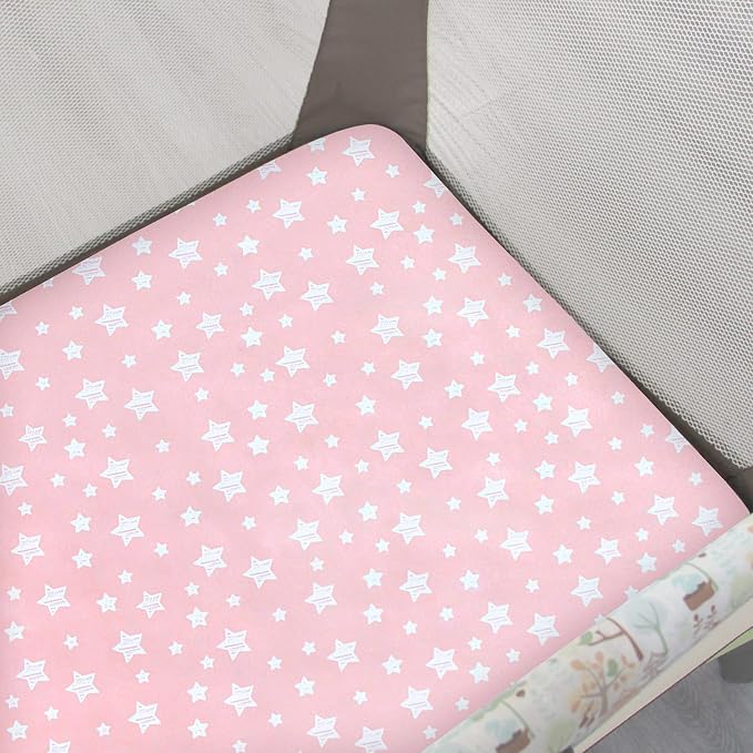 Pack and Play Sheets Girl, Mini Crib Sheets, Stretchy Pack n Play Playard - Image 3