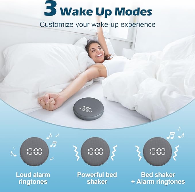 REACHER Super Loud Alarm Clock for Heavy Sleepers Adults Teens, Vibrating Alarm - Image 6