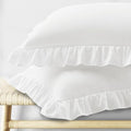 KKJIAF Ruffle Pillow Cases Standard Size Set of 2, Ruffled Pillow Covers by KKJIAF